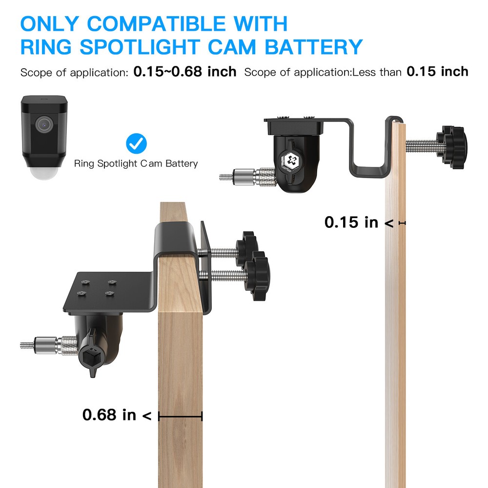 HOLACA Gutter Mount for Ring Spotlight Cam Battery,Ring Spotlight Cam Pro/Plus