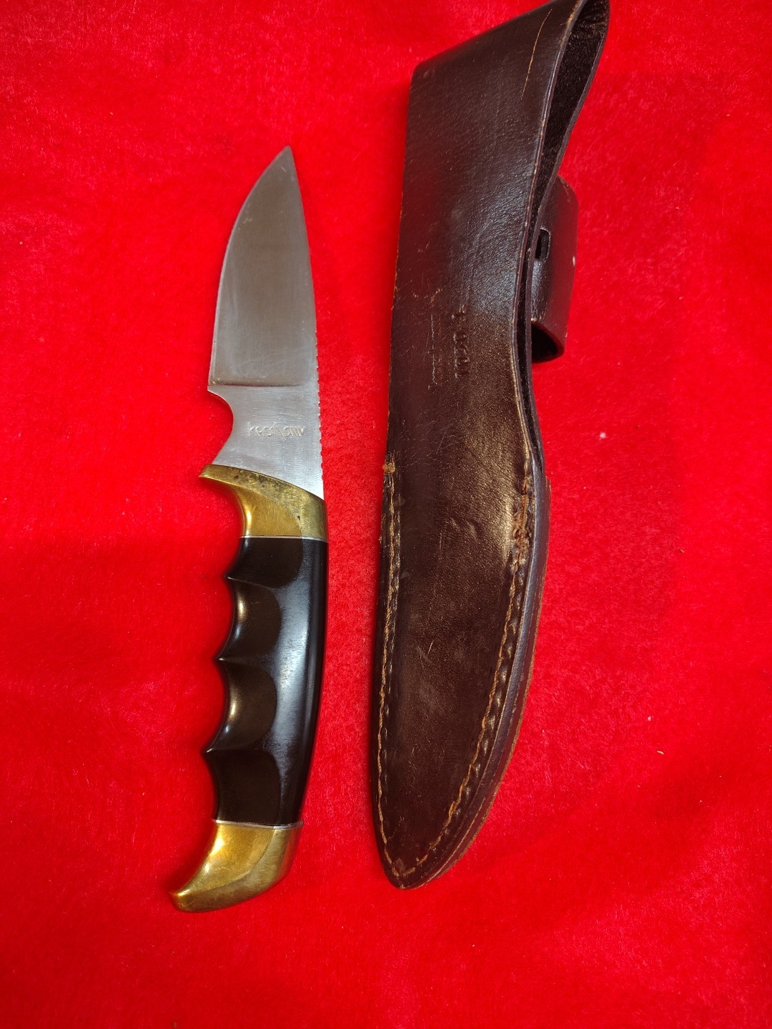 Vintage Kershaw 1030 Fixed Blade Deer Hunter Knife with Sheath