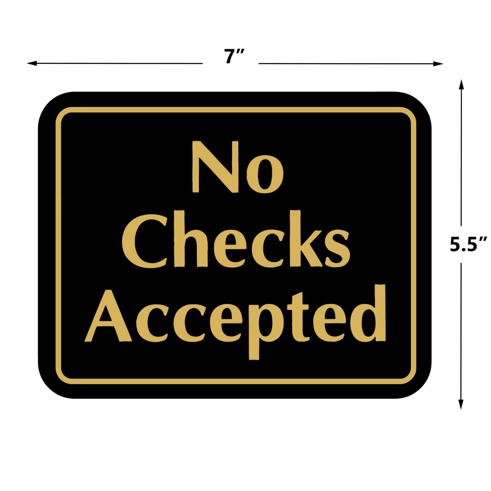No Checks Accepted Sign Retail Store Merchandise Business Store Sale Signs