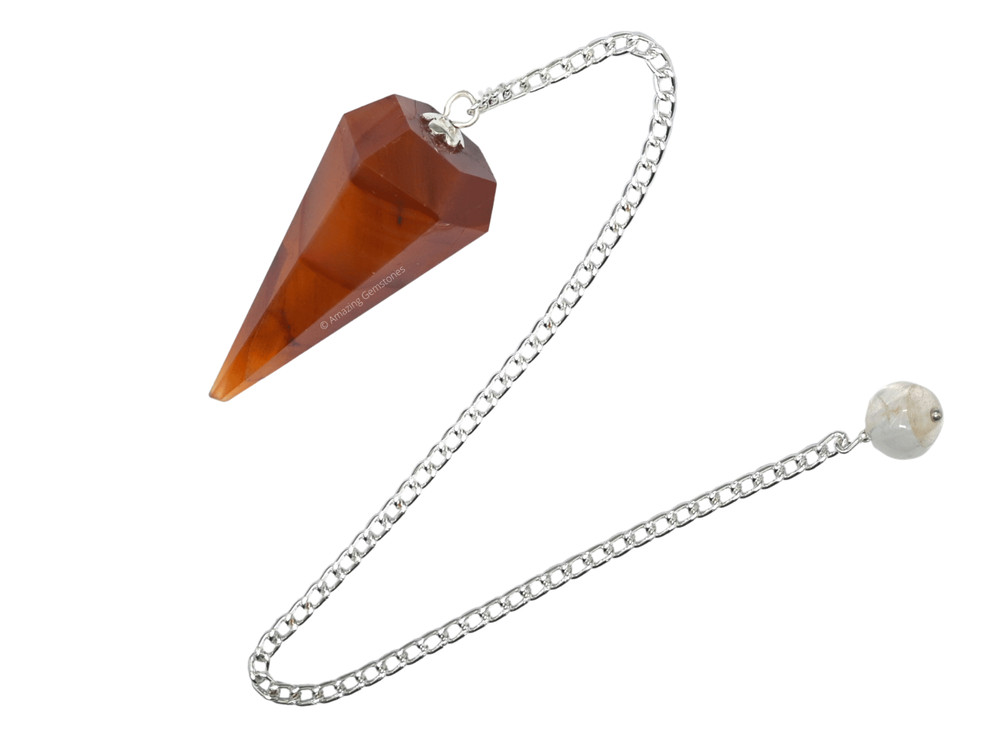 Carnelian Dowsing Crystal Pendulum
