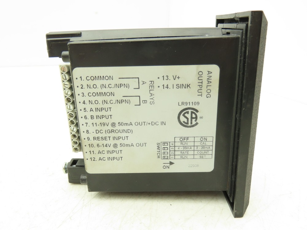 Omega DP-F75 Rate Meter Batch Control Totalizer 6 Digit Panel Meter 110V *READ*