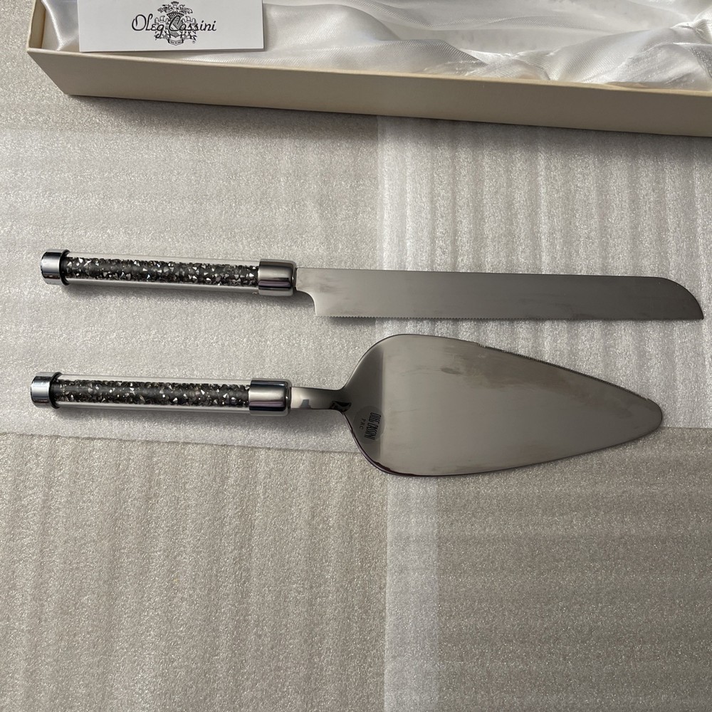 Crystal Oleg Cassini Cake Knife And Server Set