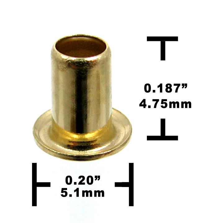 25pc. "Short Shaft" Brass Eyelets - Cigar Box Guitar String Ferrules