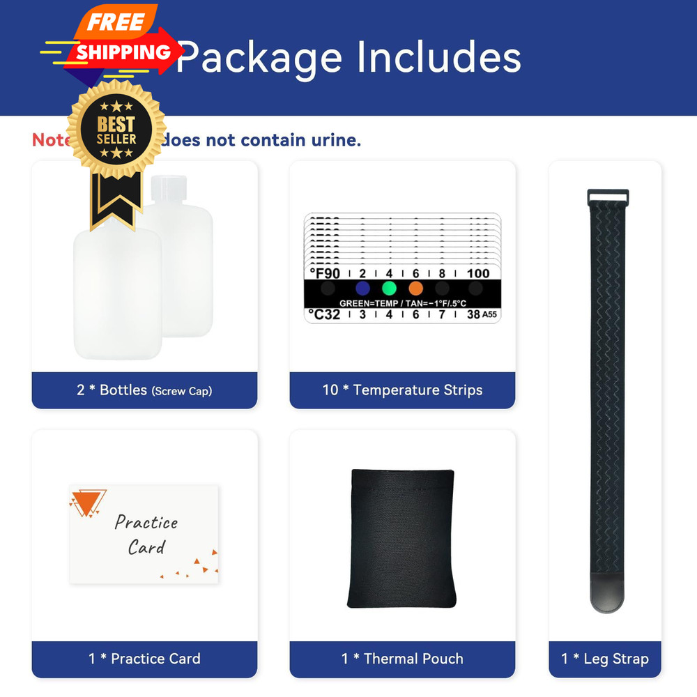 Urine Test Complete Kit - Smaller 3oz Translucent Empty White