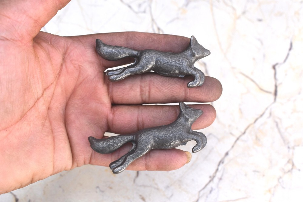 Cast iron Fox Shape cabinet drawer door knobs Vintage handles pull 10pcs