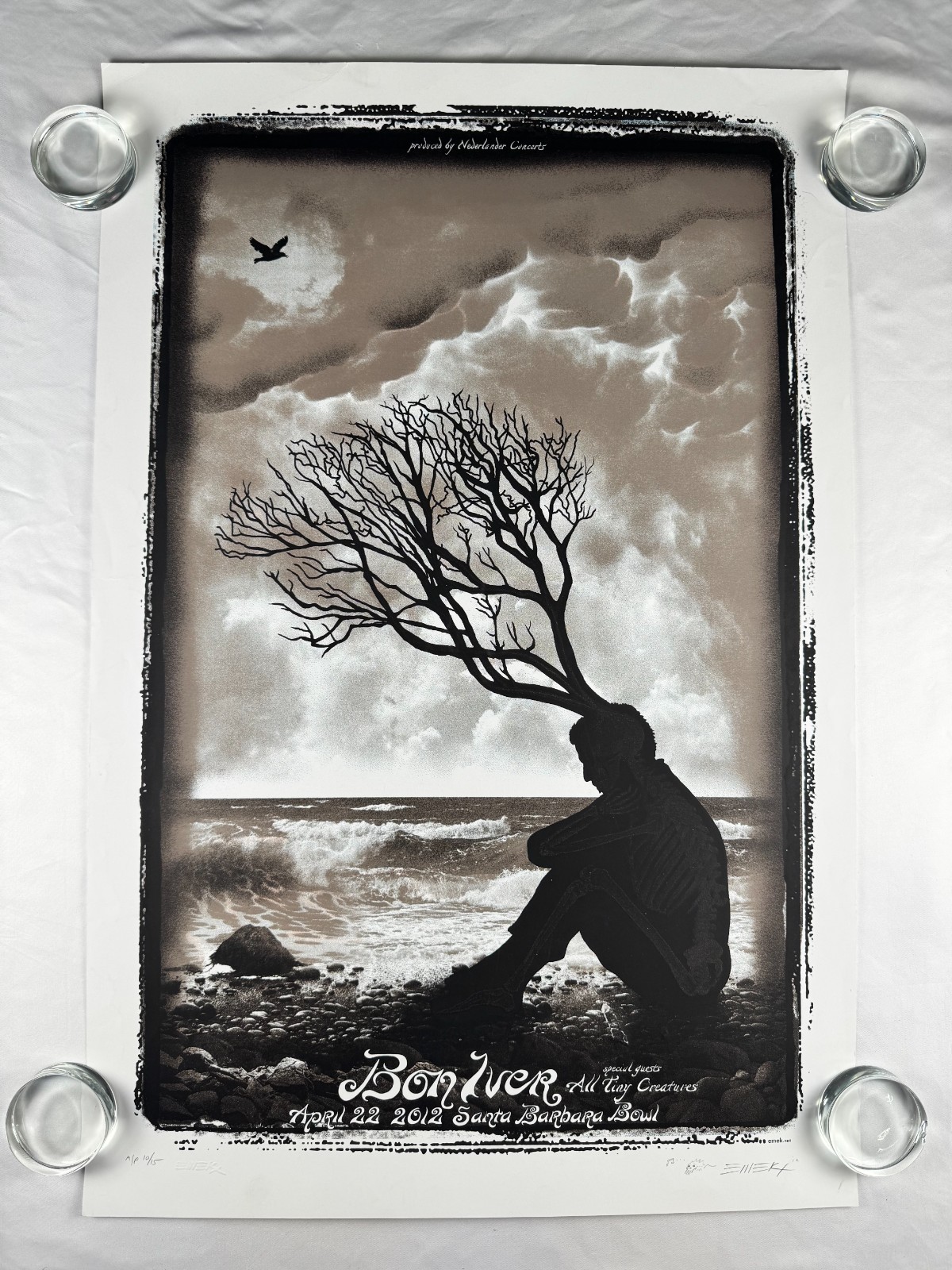 Bon Iver 2012 Emek Santa Barbara Signed Screenprint Concert Poster AP