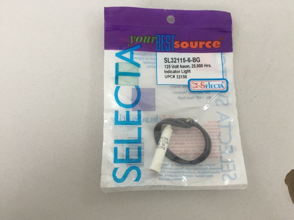 SELECTA SL32115-6-BG 125 VOLT INDICATOR LIGHT..RED LENS