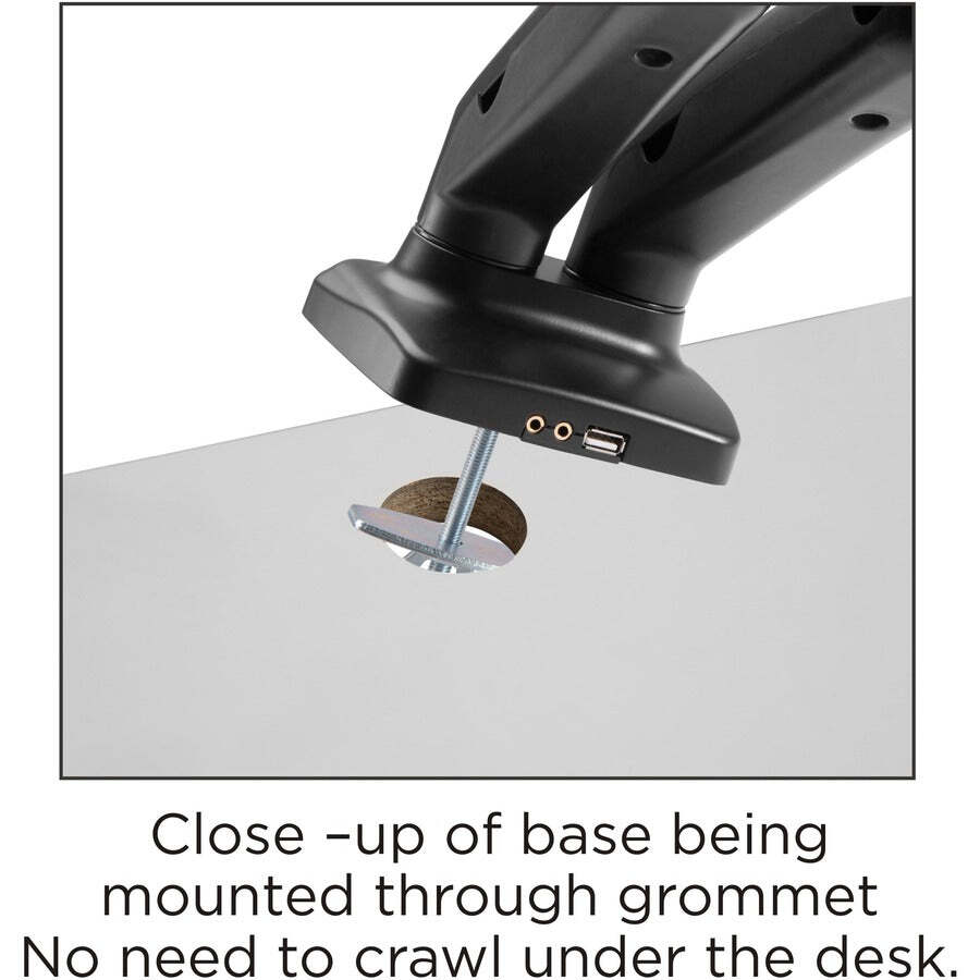 Lorell LLR99801 Dual Mounting Arm for Two Monitors - Black