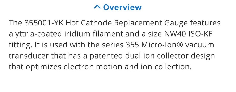 MKS MICRO ION 355001-YK