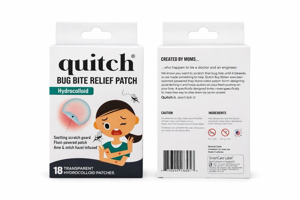 Quitch Bug Bite Relief Patch – Hydrocolloid Itch Relief | 54 Transparent Patches