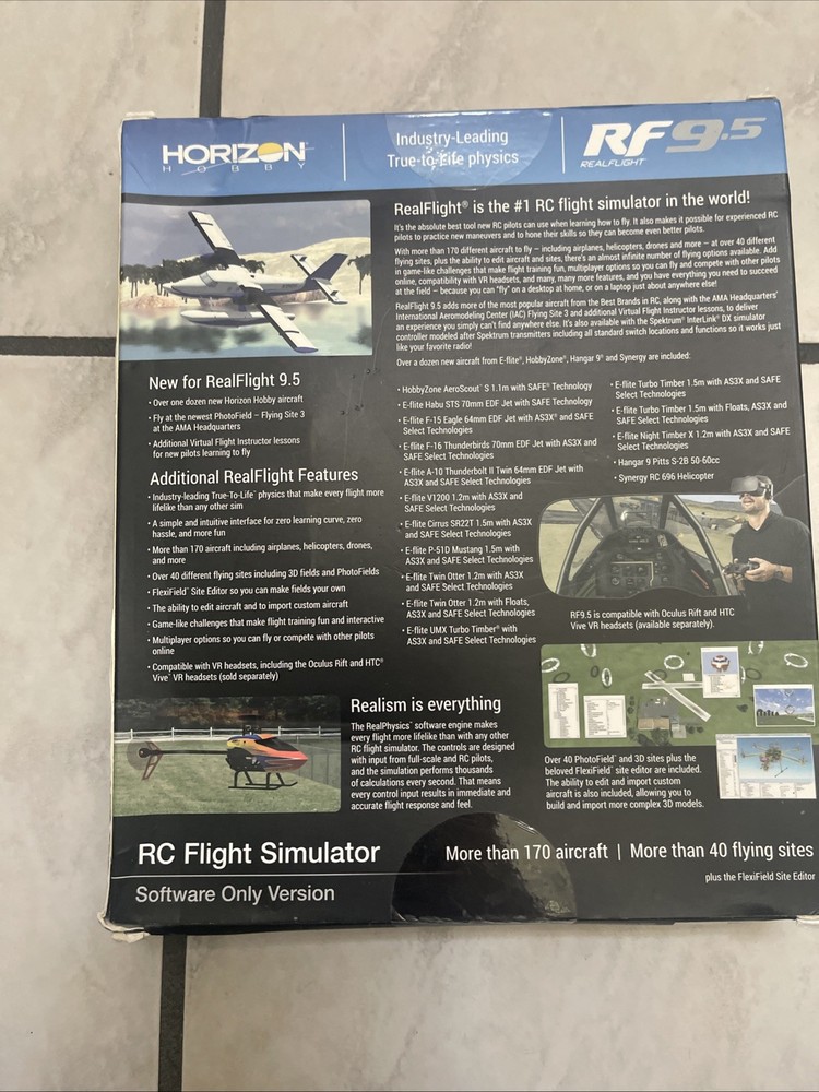 HORIZON Hobby (2020) RF 9.5 REALFLIGHT RC Flight Simulator Trainer Software New