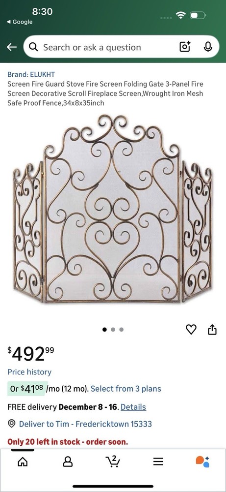 ELUKHT fire guard fold screen. For fireplace.