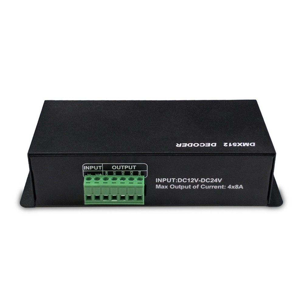 DC12V~24V 4CH x 8A Decoder LED RGBW DMX 512 Controller Decoder Dimmer 4 Channel
