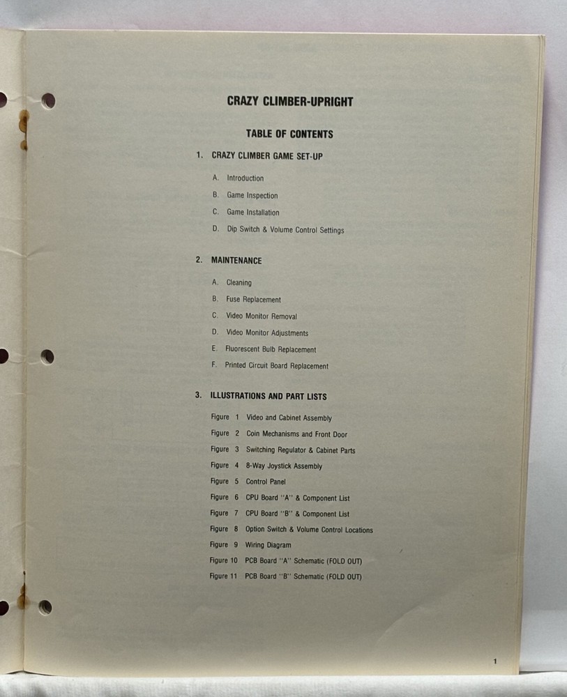 ORIGINAL-TAITO-CRAZY CLIMBER-OWNERS MANUAL