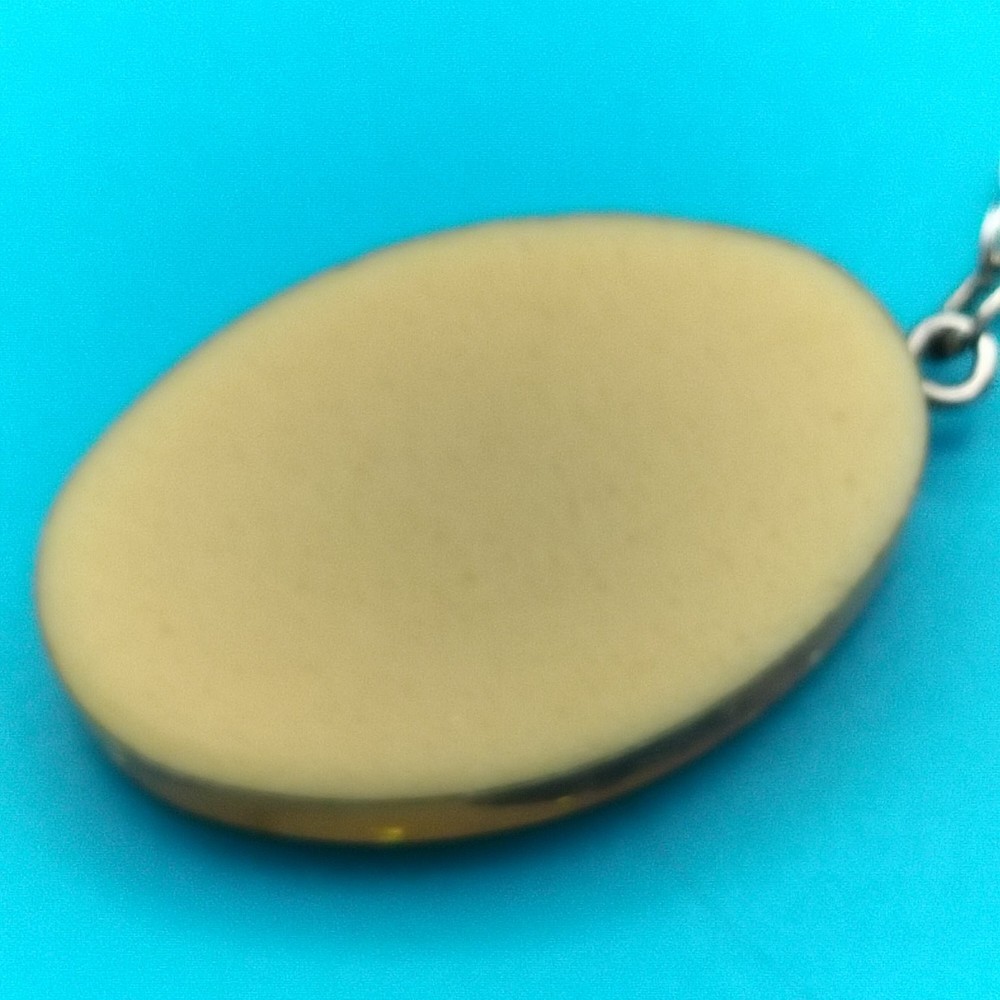 MANDY Keychain Resin Dried Flower Gold Glitter Split Ring Oval