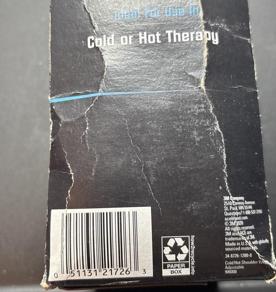 Ace Shoulder Reuseable Hot/Cold Wrap Adjustable New, Damaged Box