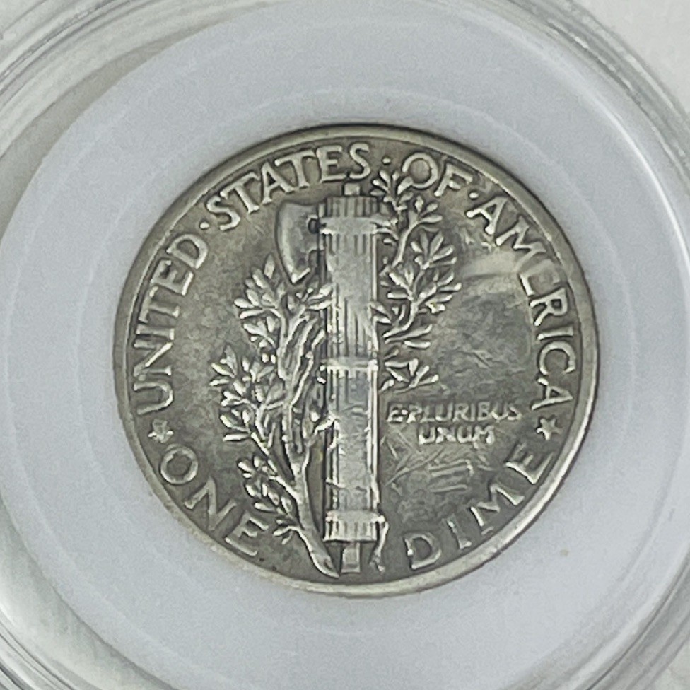 1926 Mercury Dime Winged God Axe Tool With Olive Tree Branches