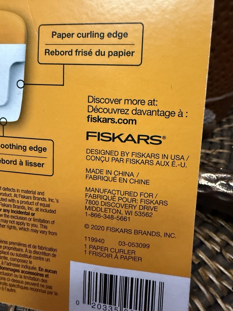 Fiskars Paper Curler-White/Orange -