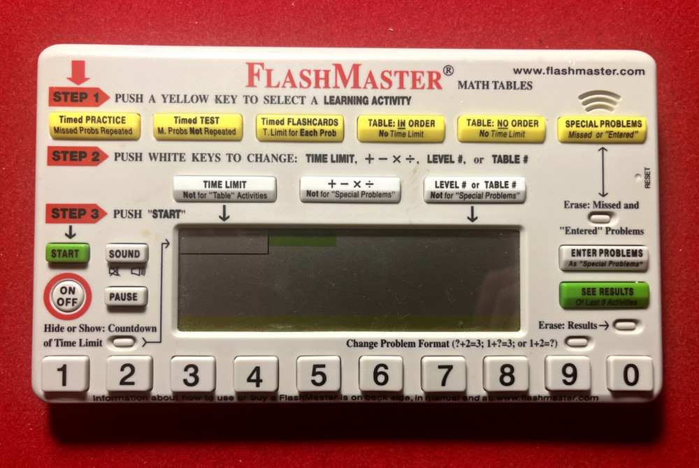 FlashMaster Math Tables DOES NOT WORK - For Parts