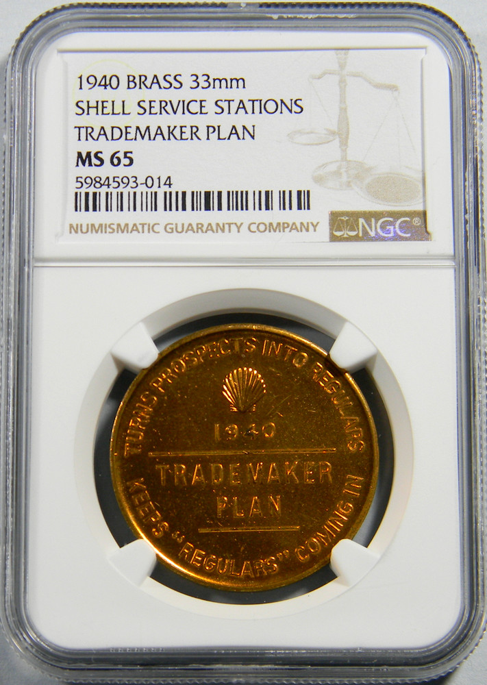 1940 Shell Service Stations Trademaker Plan Medal NGC MS 65 (16-1)
