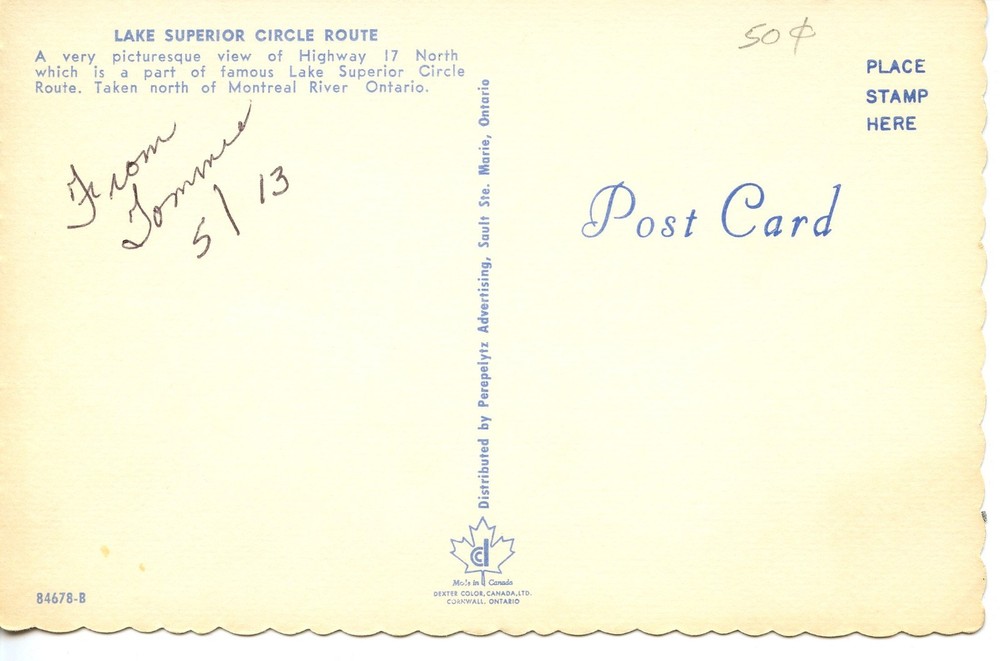 CANADA - LAKE SUPERIOR CIRCLE ROUTE - PC205