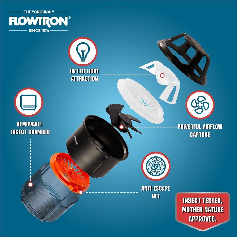 Flowtron Indoor Bug Trap with Quiet Fan & 860 SqFt Coverage