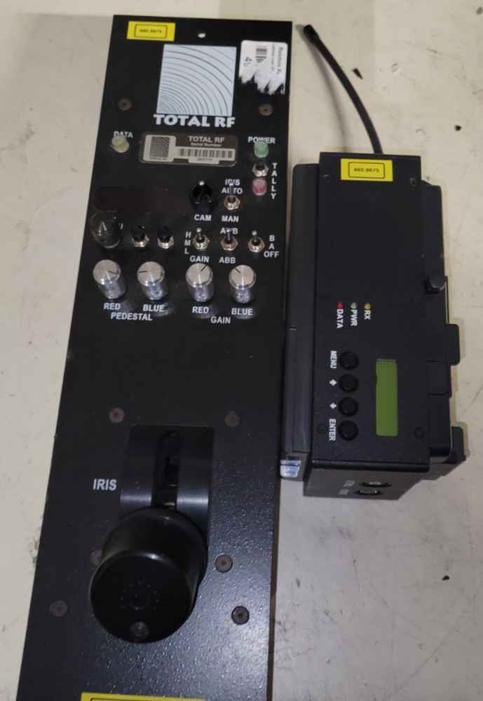 Total RF Camera Control panel with V-mount camera receiver for data and tally