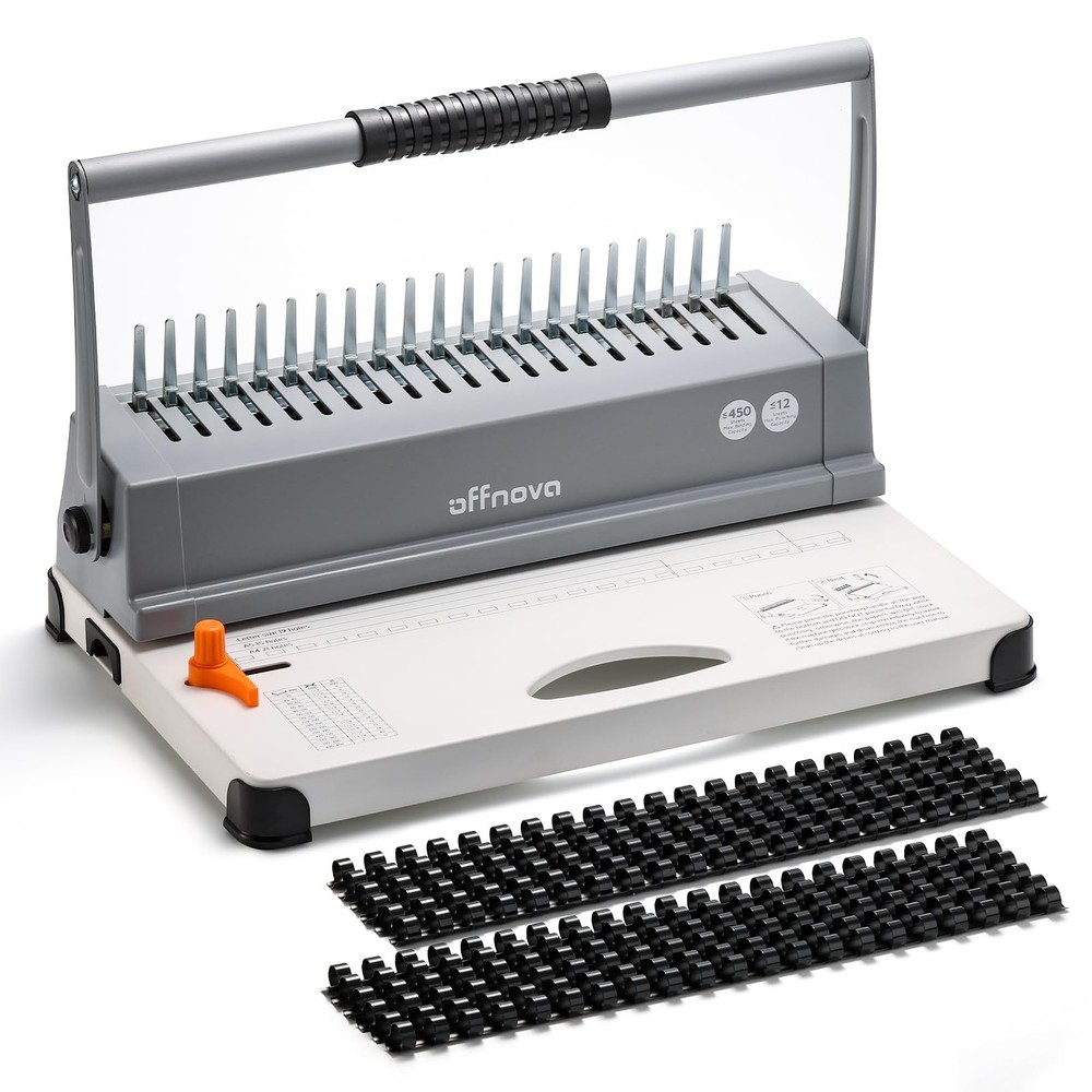 Binding Machine, 21-Hole 450 Sheets Paper Comb Binding Machine for Letter Siz...