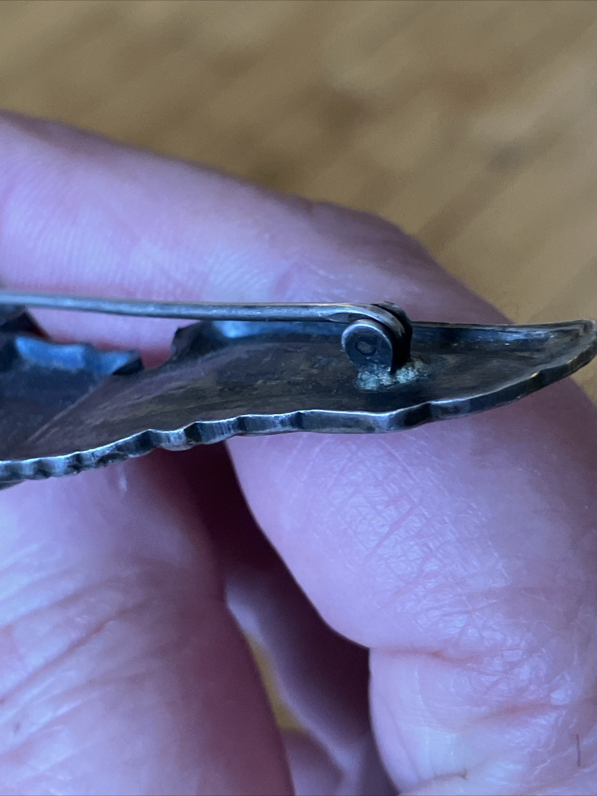 Vintage Sterling Silver WWII Military Pilot Aviator Wings Pin A.E. Co Utica NY