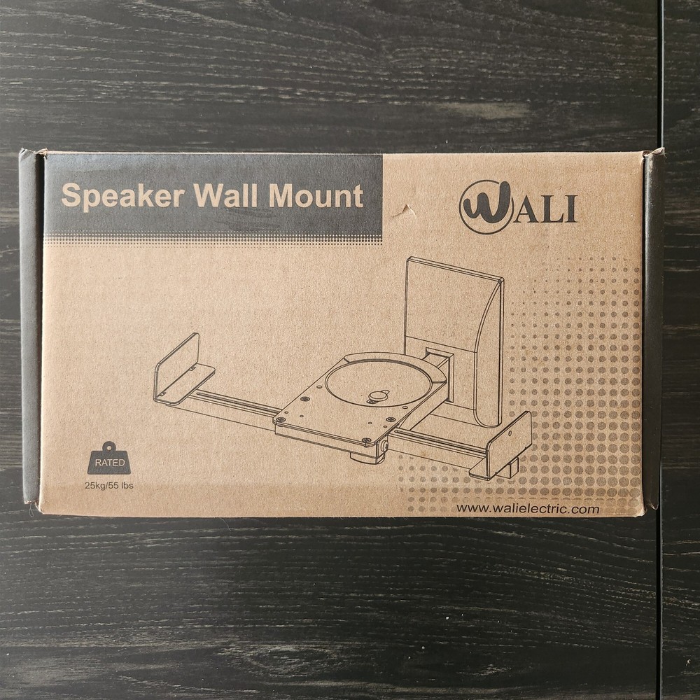 WALI Speaker Wall Mount White Dual Side Clamping Bookshelf Mounting Bracket 1pc