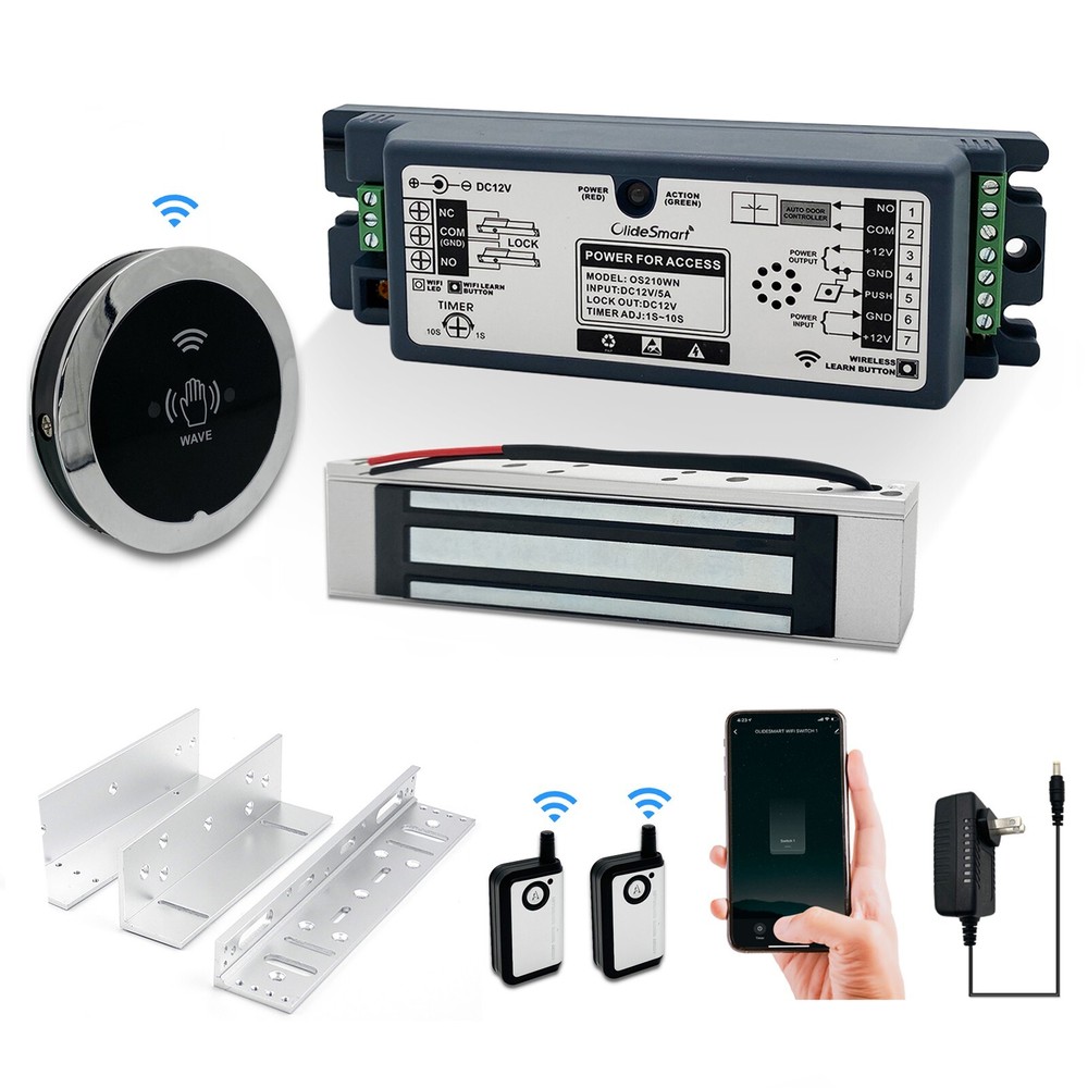 WiFi Access Control Magnetic Lock System with Round Touchless Button and Bracket