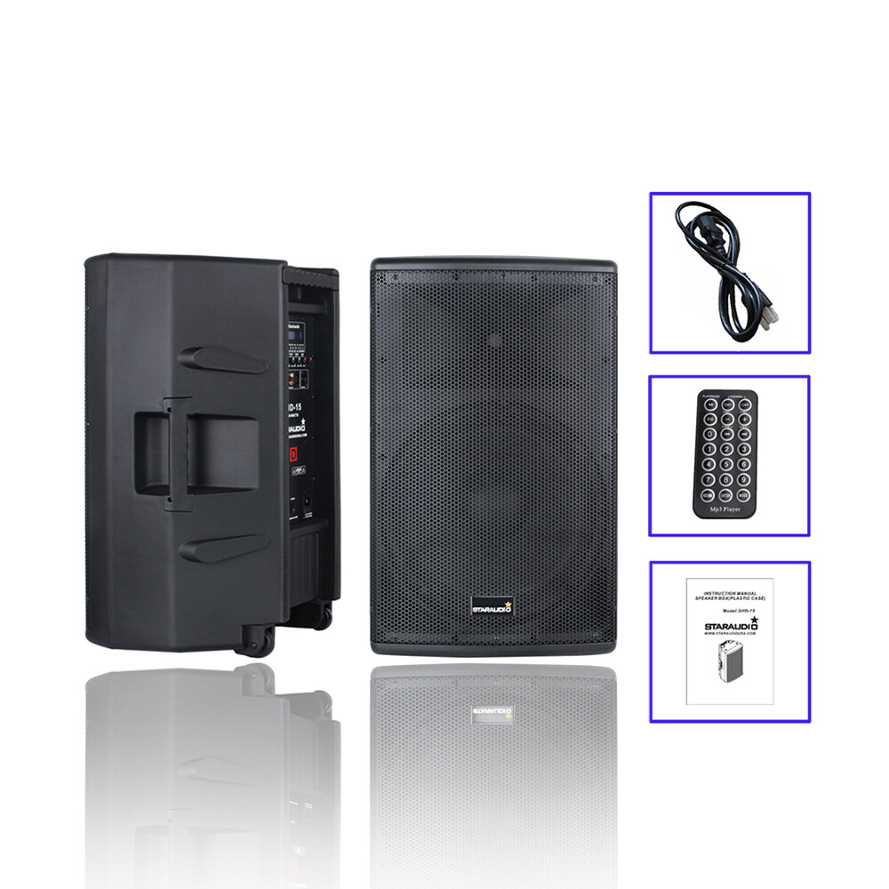 15" 2-Way 4000W Active Powered Speaker Bluetooth PA Stage Audio Speaker System
