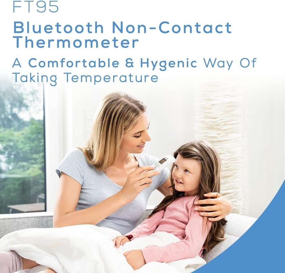 Beurer Bluetooth Non-Contact Thermometer, Forehead, Object, Room Temperature,...