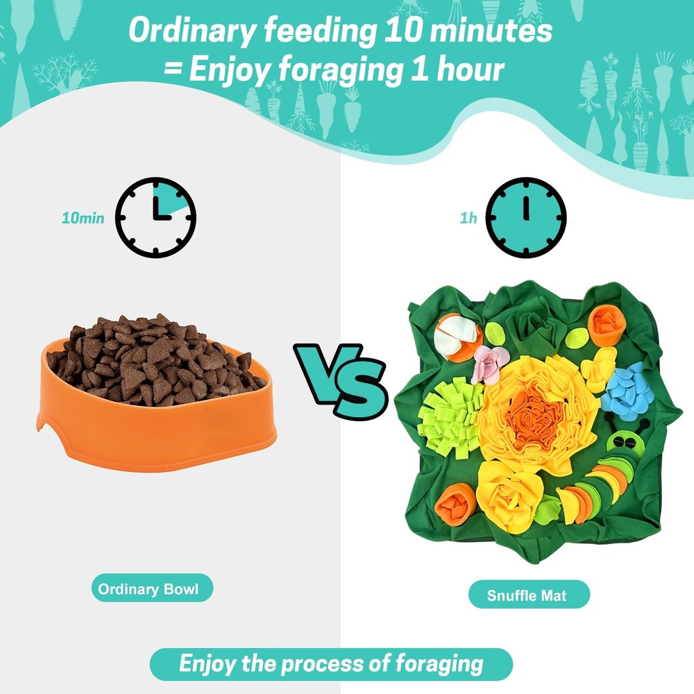Rabbit Foraging Mat, Interactive Feed Game for Boredom, Small Pet Bunny Puzzl...
