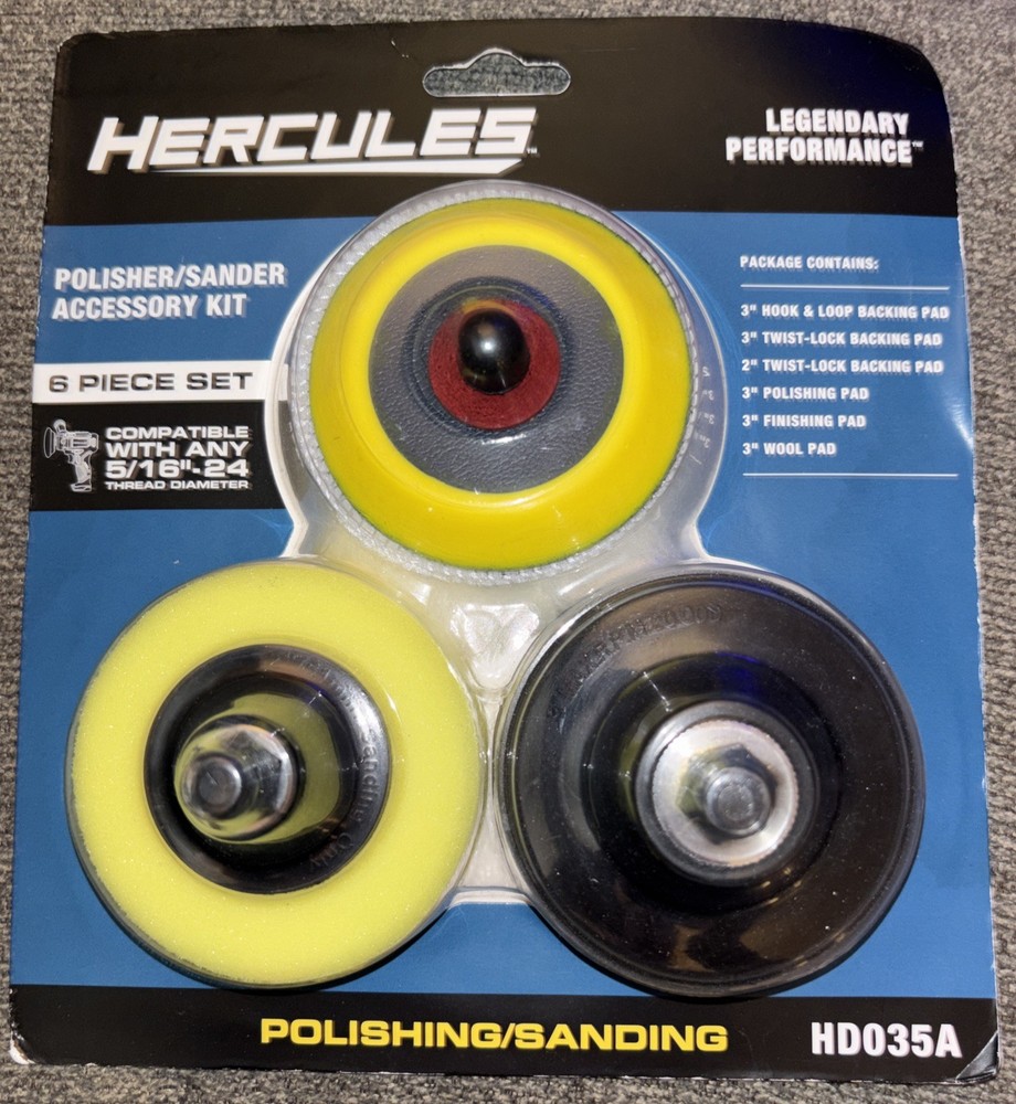 HERCULES Polisher/Sander Accessory Kit, 6-Piece NEW