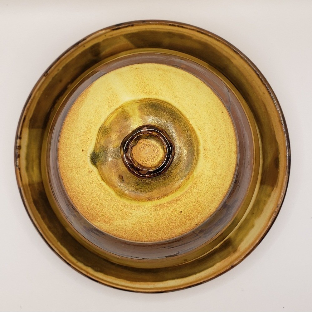 Vintage Ceramic Covered Cheese Dish with Bird Makers Mark