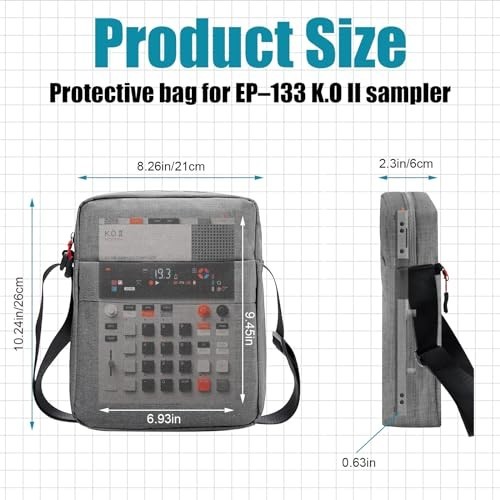 Splashproof Soft Bag for Sampler, Synthesizer & Drum Machine - Adjustable Backpa