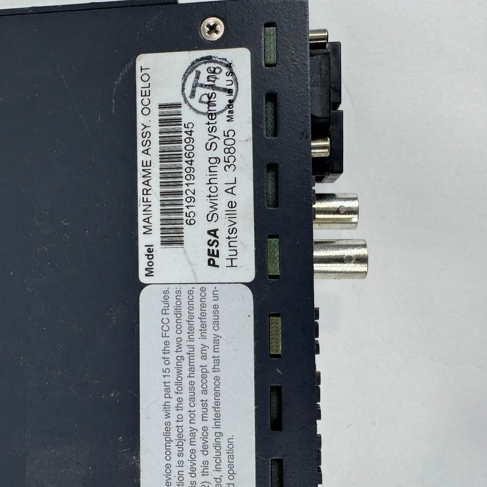 PESA Switching Systems OCELOT Mainframe Assembly Broadcast Router – Untested