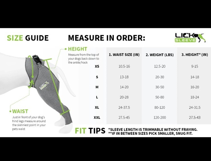 Lick Sleeve LARGE Dog Anti-Licking Leg Protection Sleeve