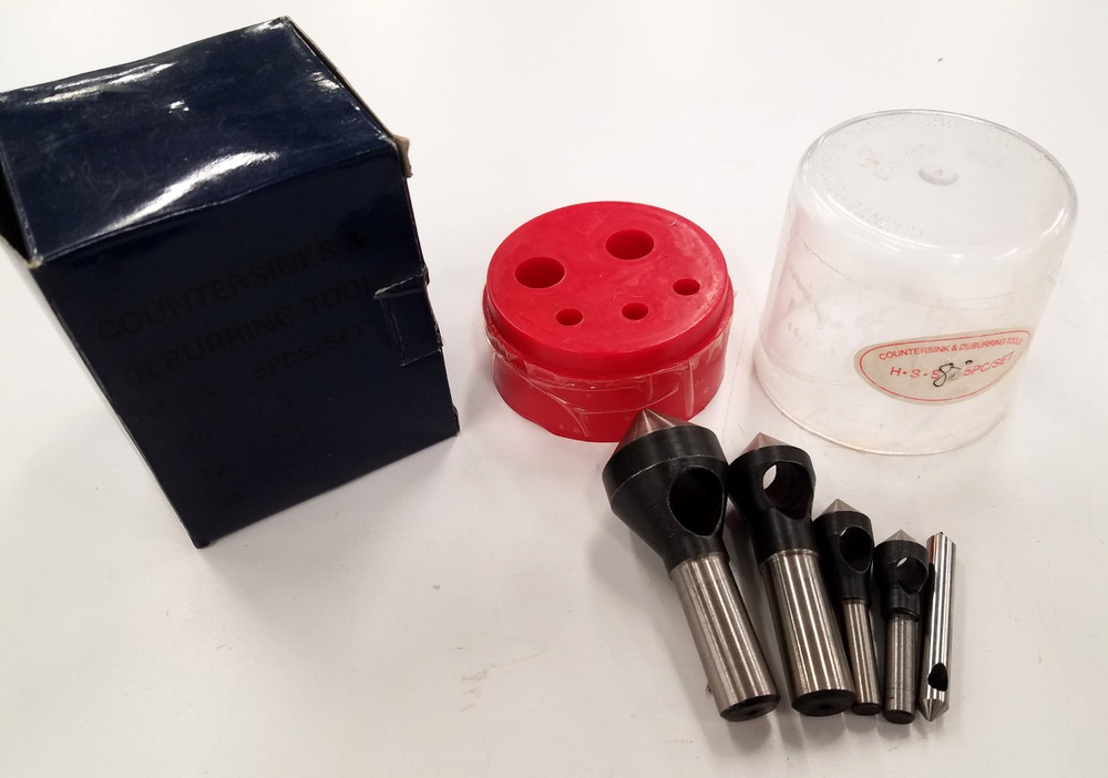 5 PIECE SET, 82°, ZERO FLUTE COUNTERSINK & DEBURRING HSS TOOL SET A016
