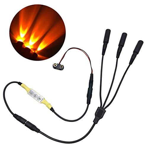 Flame Orange 3 Head Micro Special Effects flicker Light Kit 12v 9v Dc for