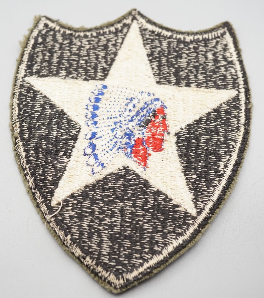 WWII 2nd Infantry Division Indianhead DI Unit Crest Patch NO GLOW