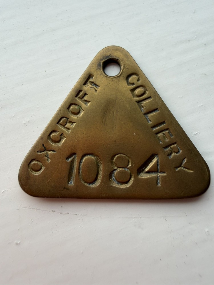 Oxcroft Colliery Miners Brass Check - Mining Interest