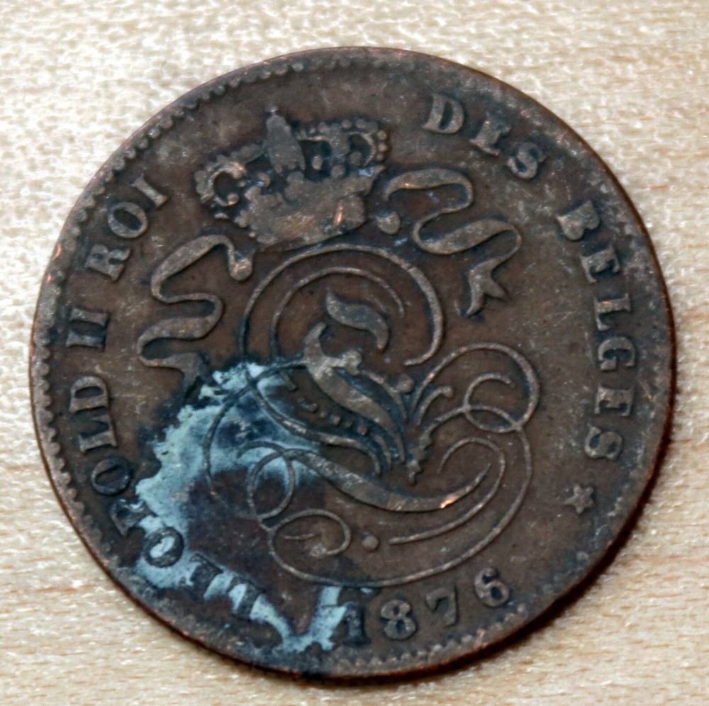 1876 Belgium 2 Centimes