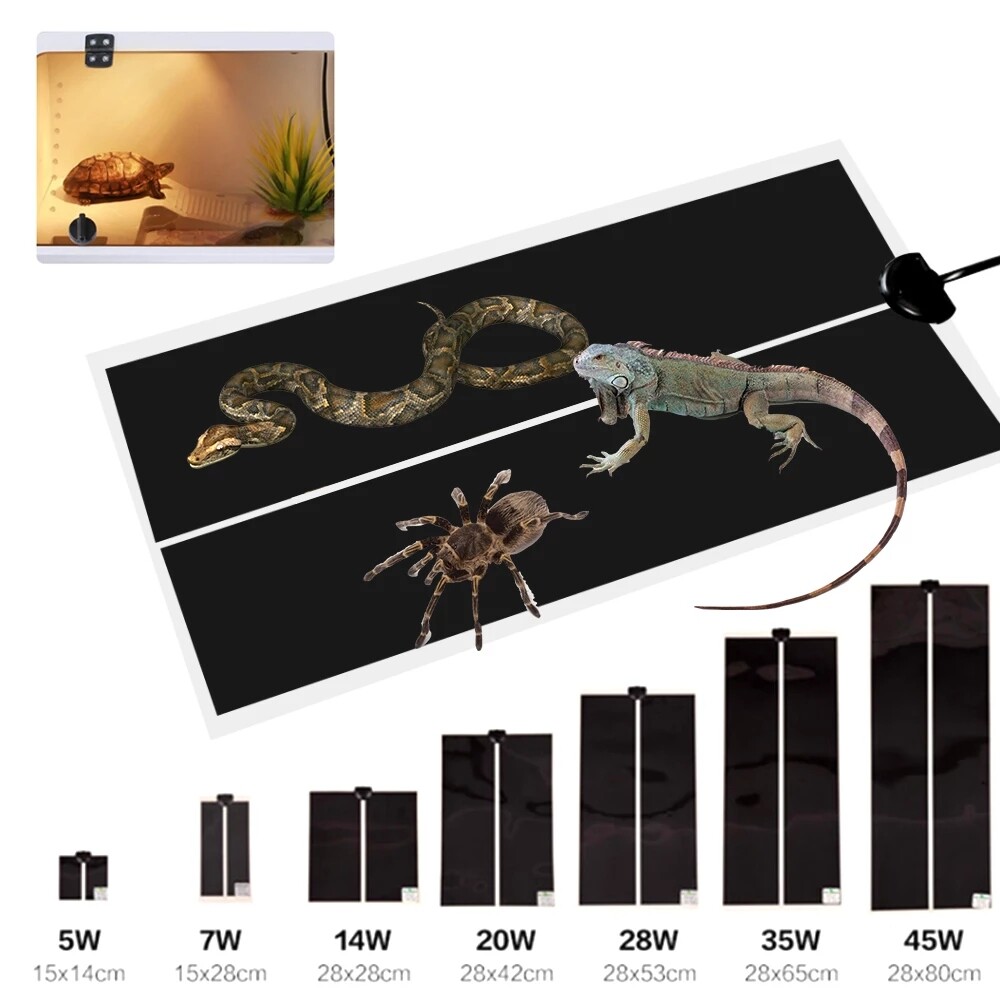 Pet Reptile Heater Under Tank Heating Pad Aquarium Warming Heat Lizard Mat 110V
