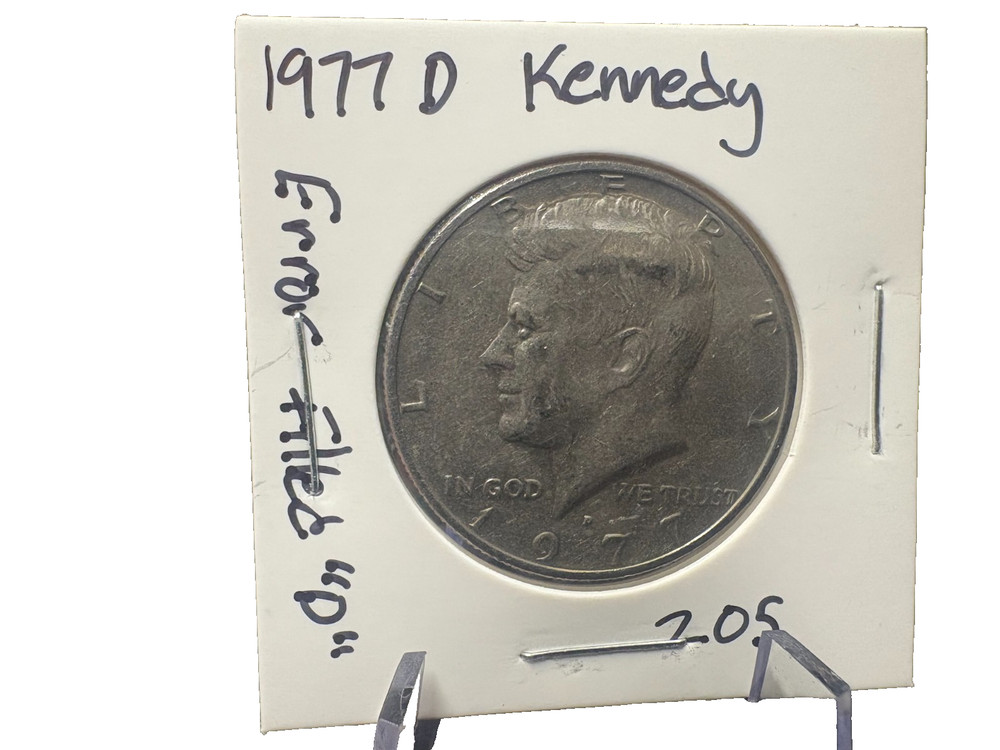 1977D Kennedy Half Dollar Error - Filled "D" Mint Mark Error - #205