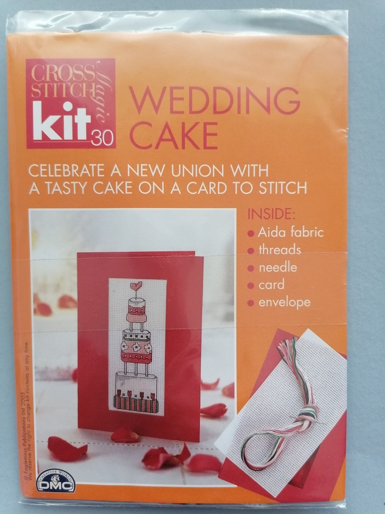 WEDDING CAKE - Counted Cross Stitch Magic Kit with Chart, DMC - from Issue 30