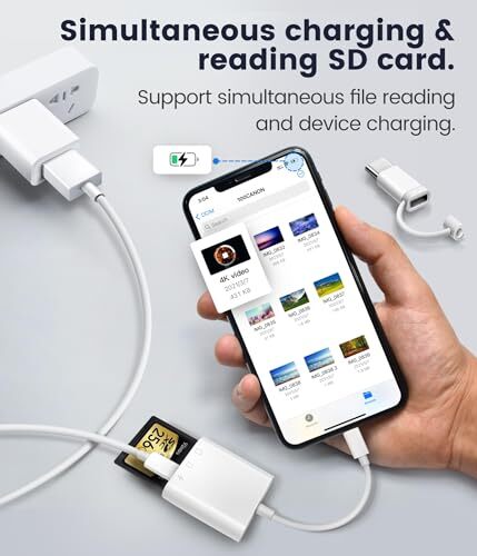SD Card Reader for iPhone iPad, Digital Trail 2 Slots to (Lightning+USBC)