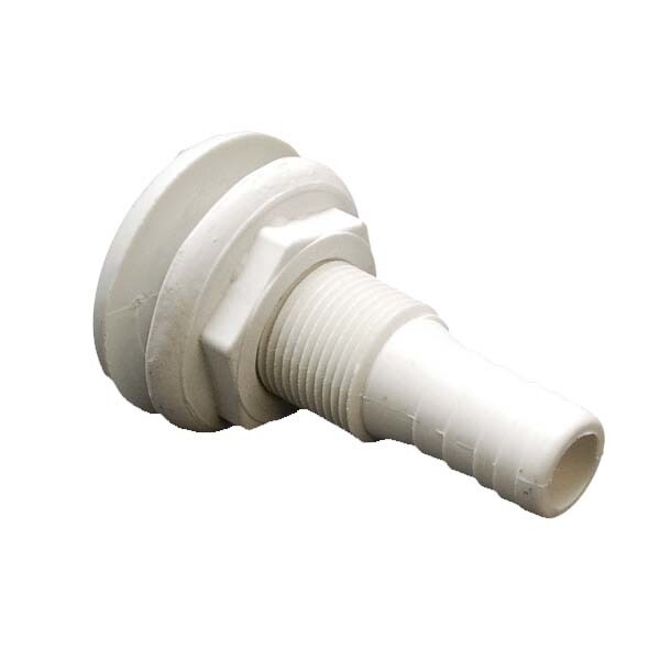 Boat Thru Hull Strainer Fitting | With Screen Barbed White 3/4 Inch