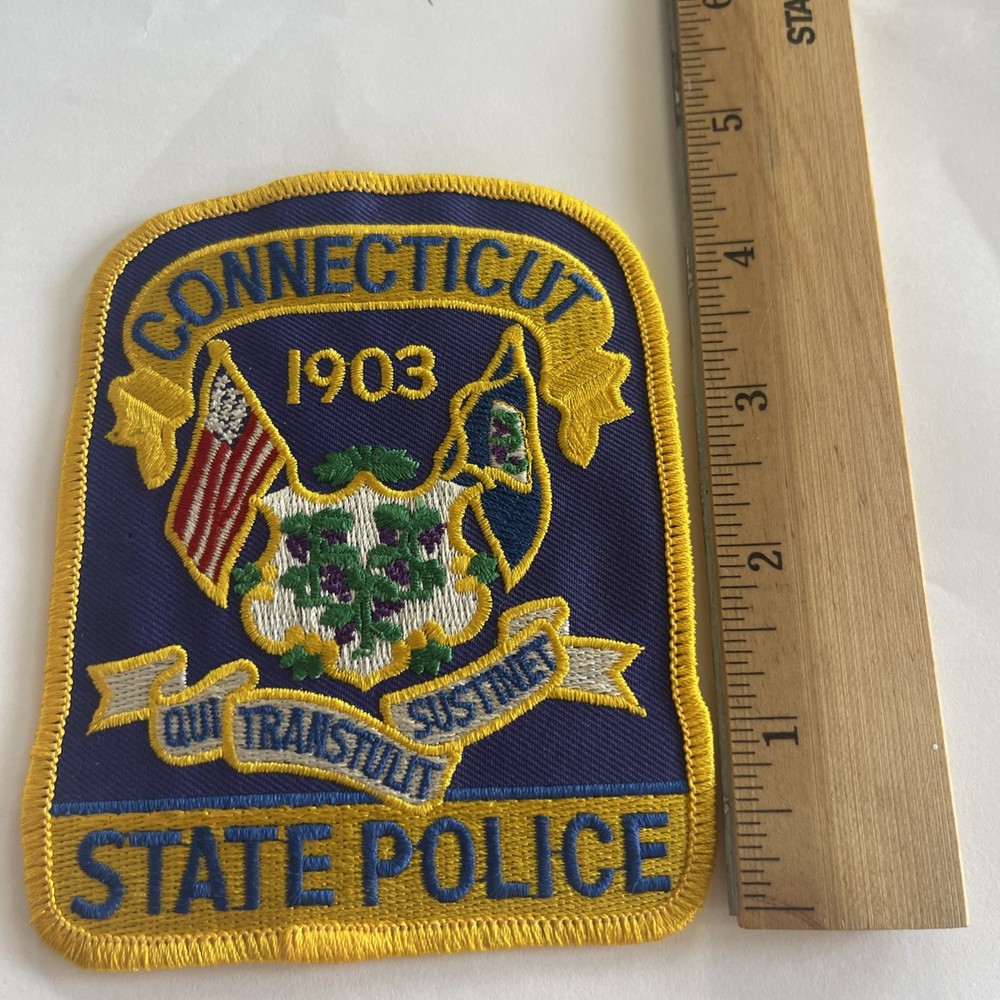 Connecticut State Police Patch Blue And Gold